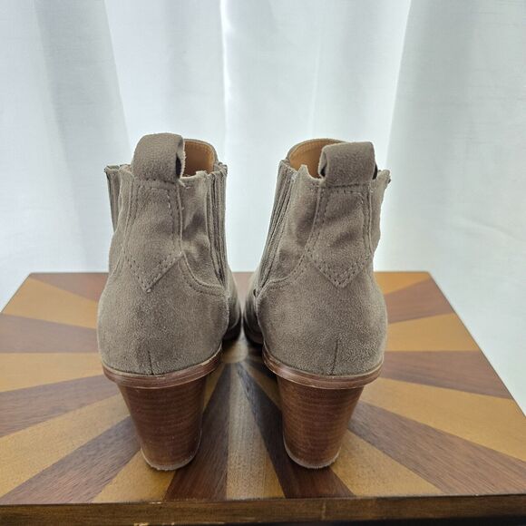 Nine West Mayley Block Heels Ankle Chelsea Boots Sz 8.5 Womens Stone Gray Taupe - Picture 6 of 16